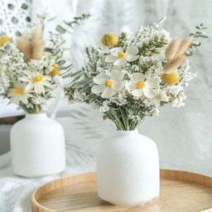 Dekorative Blumen kleiner Blumenstrauß mit Vase Muttertag getrockneter Geschenkbox Glasflasche erhalten Home Tisch Hochzeitdekoration Dekor