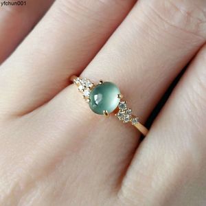 Chinese Style Minimalist Ice Glass Egg Face Ring Small and Exquisite Secondary to Australian Design High-end Fashionable Bracelet