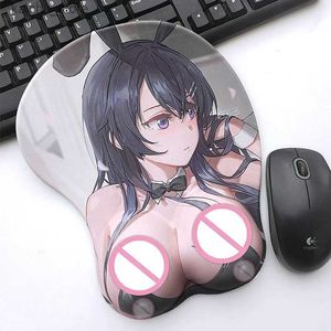 Mouse Pads Pulso Recampa Sakurajima MAI 3D Mão Padreco de Mouse Mouse Seishun Buta Anime Mousepad Silicone Breast Oppi Soft Mouse Mat Office Work Otaku Y240419