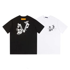 24SS Мужская футболка дизайнерская рубашка поло в летнем хлопковая футболка Мужчины и женщины хип-хоп