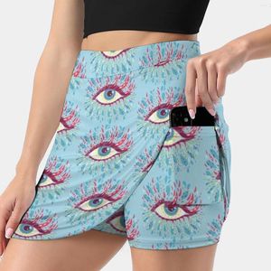 Röcke seltsam Blue Eye Damenrock Sport Skort mit Taschenmode koreanischer Stil 4xl farbenfroh