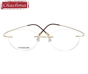 2 g män runt receptbelagda glasögon graderingslinser Lätt optiska ramar Rimless Titanium Glass för kvinnor1703104