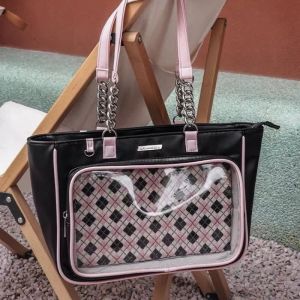 Bags Xiuya Plaid Fashion Womens Shoulder Bag Luxury Lolita Jk Niche Designer Ita Tote Bag Leather Casual Doll Harajuku Ladies Handbag