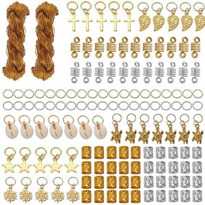 Haarclips 200pcs Schmuckringe mit metallischem Kabel Aluminium Dreadlocks Accessoire