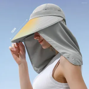 Berets Summer Hat Windproof Unisex Słońce z ochroną szyi anty-UV składaną czapkę do połowów ogrodniczych pusta siatka na zewnątrz