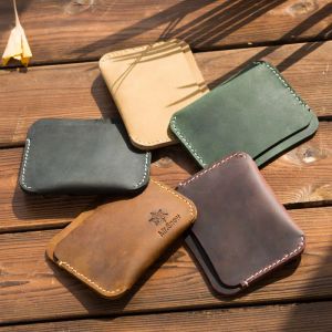 Titulares Handmades Slim Genuine Leather Credit Total Real Cow Leather Cartet para cartões de crédito Porte Carte