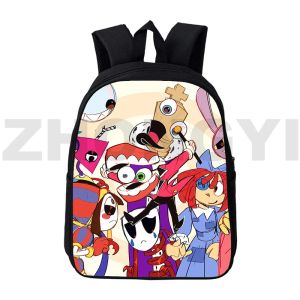 Rucksäcke 3D Gedruckt die erstaunliche digitale Zirkus -Rucksäcke Männer Canvas Traventasche 12/16 Zoll Anime School Back Pack für Jungen Cartoon Bookbag