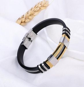 Men Bracelet Jewelry Mens Bracelets punk silicone aço inoxidável charme cool Men039s Band Bangle Wrist Gifts para M4238984