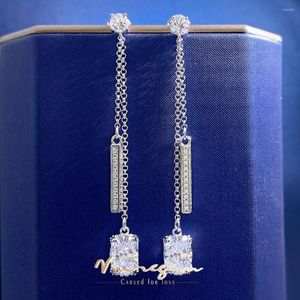 Brincos de balanço VINREGEM 18K GULHO BRANCO 8 MOVOMENTE OVALMULADO SAPPHIRE GEMONO DOPA DE MAPA DE DOPA 925 JOIXAS DE FESTO DE CASAMENTO DE PRATA STERLING