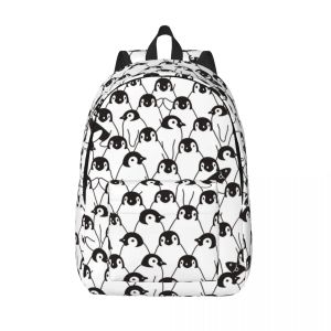 Väskor män kvinnor ryggsäck stor kapacitet skola ryggsäck för student söt pingvin mönster skolväska