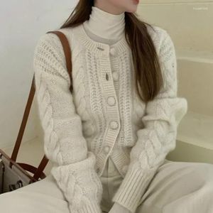 Women's Knits Autumn Winter All-Match Brief Lady Vingate Preppy Short Sweaters 2024 Women Stylish Casual Solid Thicken Full-Sleeved