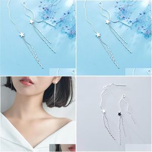 Dangle Chandelier Earrings Mloveacc 925 Sterling Sier Star Long Tassels Ear Line For Women Fashion Jewelry Gift Drop Delivery Dhxr6