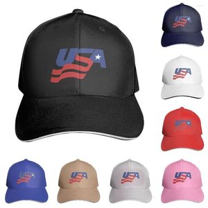 Boll Caps USA Baseball Cap Justerable Print Dad Hat Sport Vandring Alla årstider Snapback Hattar för män Kvinnor Vuxen Youth American Trucker