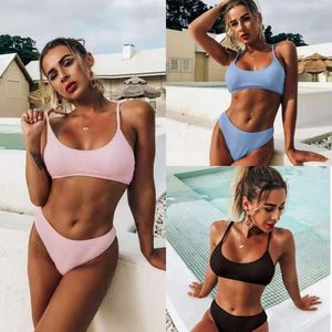 Bikini sexy da bagno a colori solidi di New Women