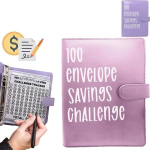 Bolsas 100 Binder Desafio Envelope, Savings Challenses Book com envelopes, Livro do Planejador de Orçamento para Orçamento