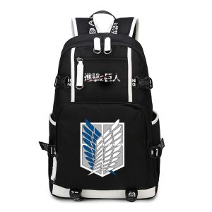 Рюкзаки Япония аниме Shingeki no Kyojin Scouting Legion Attack School Back Attack на Titan Backpack Poaders Сумка для студентов бронировать пакет пакета