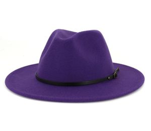 British Style Lady Jazz Hat Men Women Fedora Panama Felt Hat Belt Buckle Decor Wide Brim Party Formal Hat Large Size7195944