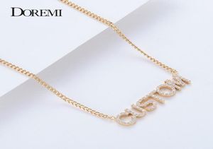 Doremi Crystal Pingente Letters Colar para mulheres Jóias personalizadas Números de colares personalizados Números de zirconia personalizados pinging7529325