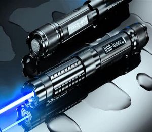 Powerful 450nm 5000000m 5in1 Strong power military blue laser pointer wicked lazer torch with 5 star caps8119064