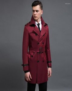 Men039S Trench Coats Medium Long Mens Luxury Cuff Leather Double Breasted Jackets och plus storlek 6xl Spring Autumn Man Will223179722