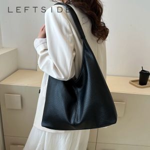 Сумки Leftside 2 ПК/Set Fashion Leather Tote Mag для женщин 2023, тенденция к женщинам, простые большие высокие сумки на плечах.