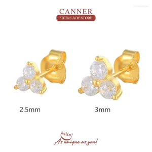 Kolczyki stadninowe Canner 925 Sterling Silver for Women Ins 3mm Petal Gold/srebrny biżuteria Uch Ear Prezent mama 2024 Trend