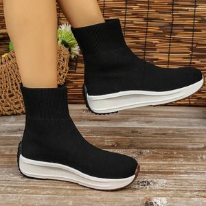 Casual Shoes 2024 Women's High Top Fashion Elastic Socks Outdoor Trend Hhort Boots