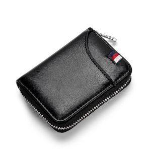 Holders Fashion RFID Genuine Leather Women Business Card Holder Coin Wallet Bank Credit Card Case Female ID Cardholder Purse For Men