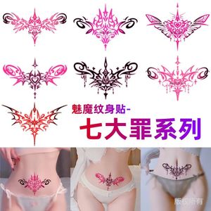 Sexy Succubus Tattoo temporaneo Art art anime Falso tatuaggio tatuao Addome impermeabile Tatuajes Temporales 240418