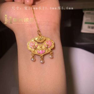 geomancy accessory S Sterling Sier Gold-plated Safety Lock Necklace, Koi Pearl Accessory, DIY Bracelet, Pendant Accessory