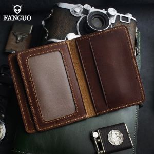 Holders Handmade Genuine Leather Car Document Slot Bag Vintage Credit Card Holder Driver License Pocket Portable Storage Men Coin Purse