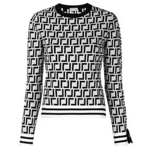 Designer högkvalitativ stickad kofta tröjor mode full bokstäver logotyp tryckt khaki vit randig knapp stickad långärmad