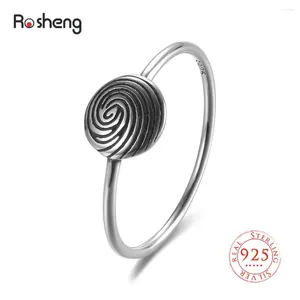 Кластерные кольца 925 Стерлинговое серебряное круглое обаяние для женщин Симпатичные украшения