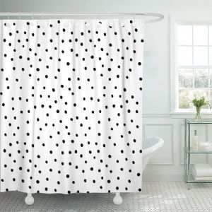 Vorhänge Muster Farbe Polka Punkte abstrakt gezogene Hand White Circle Duschvorhang wasserdichtes Polyester 72 x 78 Zoll Set mit Haken