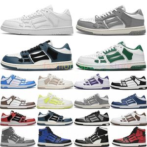 Mens Designer Sneakers Casual Shoes womens trainers Skel Top Low Genuine Leather Sneaker size 3645 black white grey green orange lilac lime ros u6