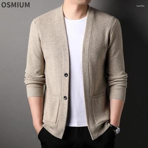 Sweaters masculinos garotos malha de malha cardigan homens Japão estilo roupas khaki preto casual malha elástica plus size malha xxxl