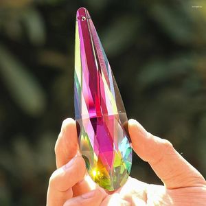 Dekorativa figurer 120mm Drop Rainbow Crystal Suncatcher Facetter Prisma hängande dekor Lättfångare ljuskronor pendelldelar hemrekvisita