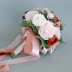 Wedding Flowers Bouquets For Bride Church Bouquet Flower Bridal Artificial Valentine's Day Decor