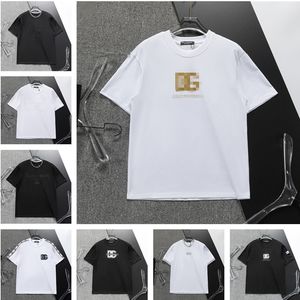 Designer de marca de moda Summer Summer New Men's High-Gality Cotton Black and White Color T-shirt Popular Casal Jacket