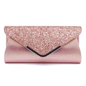 Kvinnor Clutch Glitter paljetter Evening Party Handbag Portable Black Gold Silver Pink Wedding Purse Envelope 240418