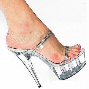 Kappy damskie buty na wysokim obcasie kryształowe sandały Słodki dhinestone Sexy 6 Ihch Heels Stripper