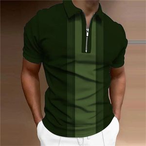 2023 Polo Shirt for Men Top estivo da uomo Summer Daily Short Short Striped Golf Shirts Cuggeri Coraggio CORNO ZIPPER TEE 240507