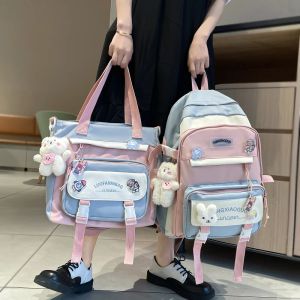 Zaini joypessie fashion women zaino carino nylon impermeaproof set sacchetta racca adolescenti kawaii book book book book book book for girl schoolbag viaggio mochila