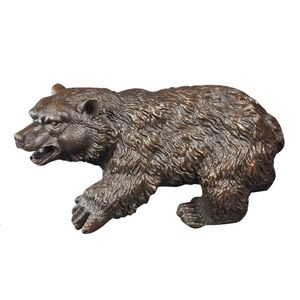 DW150 A Cute Bear Statue Sculpture Pure Bronze European Wildlife Animal Figurine Copper Artwork Home Desktop Garden Decoration 240418