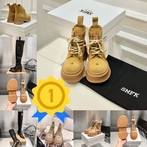 2024 Designer Boots Trendy Women Krótkie botki kostki luksusowe podeszwy impreza gęsta obcasy rozmiar 35-40 pieszy