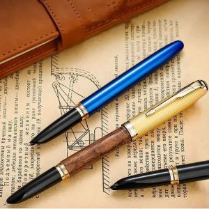 Ручки Jinhao 85 Metal x Wood Fountain Pen Golden Cap 0,38 мм EF NIBS Office Signature Школьные поставки рождественские подарки для студентов