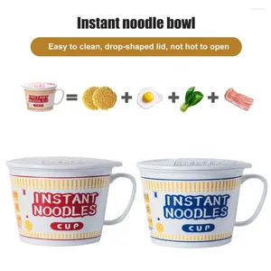 Bowls 1000ml Useful Instant Noodle Bowl Easy To Clean Anti-scalding Handle Ceramics Eating