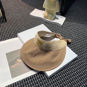 Sun Caps Designer Visors temperament versatile Women summer Sun hat Fitted Hats Adjustable baseball cap Outdoor Sunscreen seaside Bow elast