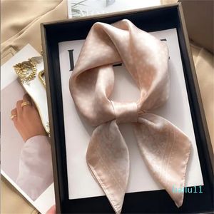 20Style 70-70cm designer bokstäver tryck blommig silkescarf rand pannband för kvinnor mode långa handtag väskor axel tote bagage band headwrap