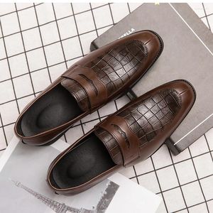 Dress Shoes 2024 Men's Genuine Leather Microfiber Leathe 38-44 Soft Anti-slip Rubber Loafers Man Casual Wedding